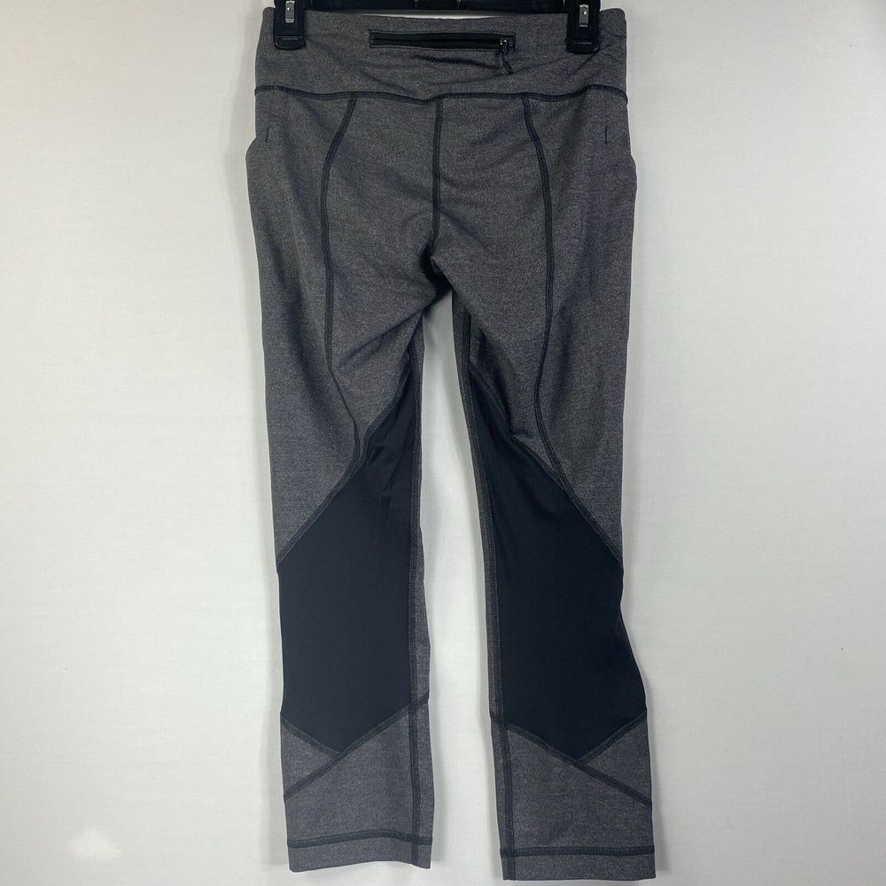 Lululemon Pace Rival Crop Tight 22" Size 6 Heather Gray Mesh  Yoga Leggings